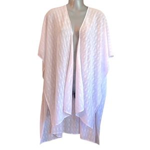 Chico’s Additions White Knit Wit Ruana Wrap Shawl Poncho